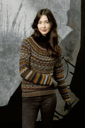 Strickset Rundpassenpullover Lang Yarns MILLE COLORI BABY mit Anleitung in garnwelt-Box M