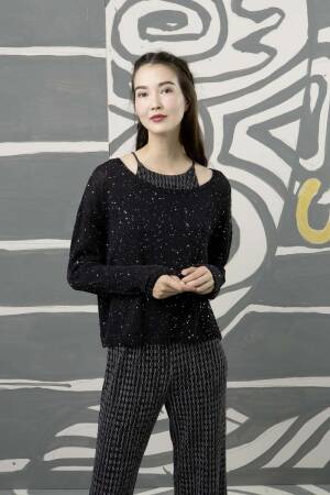 Strickset Pullover Lang Yarns STELLINA PAILLETTES mit Anleitung in garnwelt-Box S-M