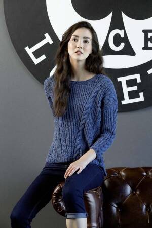 Strickset Pullover Lang Yarns SETA TWEED mit Anleitung in garnwelt-Box