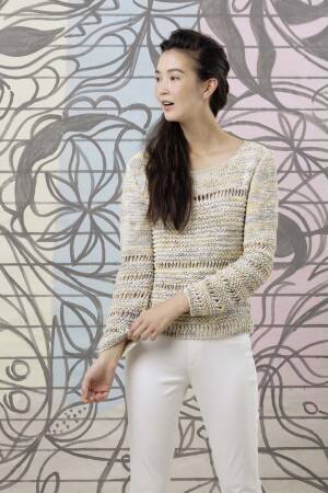 Strickset Pullover Lang Yarns SOL METALLIC mit Anleitung in garnwelt-Box S