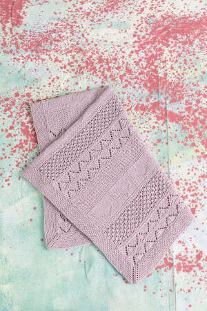 Strickset Wolldecke Lang Yarns MERINO  mit Anleitung in garnwelt-Box ca 88 x 65 cm 34 3/4 x 25 1/2 inches)