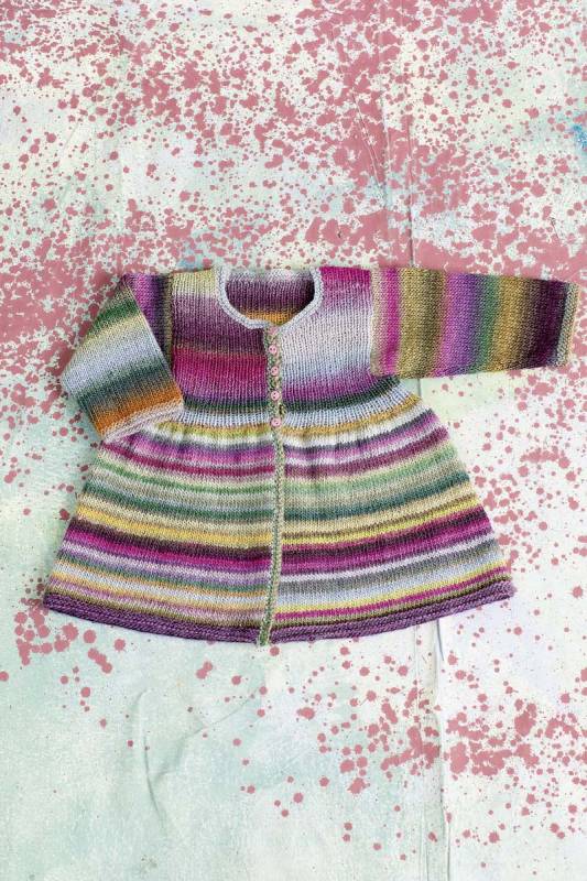 Knitting set Coat MILLE COLORI BABY with knitting instructions in garnwelt box