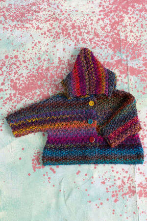 Strickset Kapuzenjacke Lang Yarns WEST mit Anleitung in garnwelt-Box