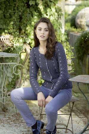 Strickset Bestickte Jacke Lang Yarns DONEGAL / MOHAIR LUXE mit Anleitung in garnwelt-Box S