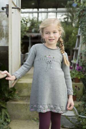 Strickset Kleid Lang Yarns MERINO  / MOHAIR LUXE mit Anleitung in garnwelt-Box