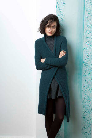 Strickset Lange Jacke Lang Yarns NOVA / LUSSO mit Anleitung in garnwelt-Box S