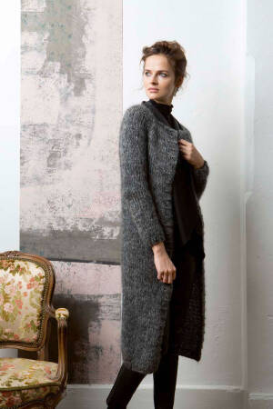 Strickset Lange Jacke Lang Yarns LUSSO mit Anleitung in garnwelt-Box