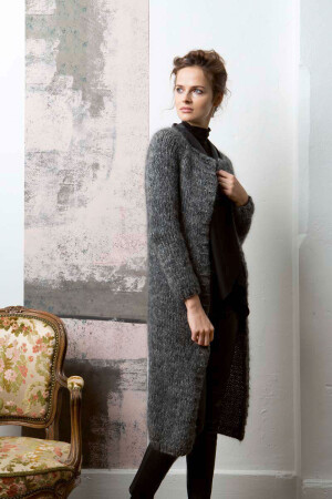 Strickset Lange Jacke Lang Yarns LUSSO mit Anleitung in garnwelt-Box L-XL