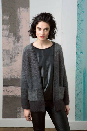 Strickset Jacke Lang Yarns NOVA / MOHAIR LUXE mit Anleitung in garnwelt-Box S