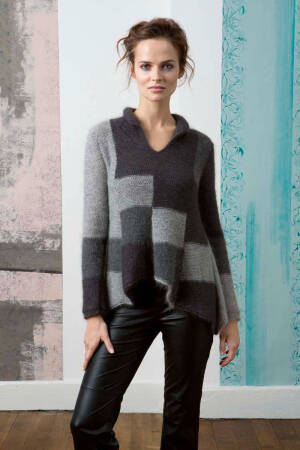 Strickset Pullover Lang Yarns MOHAIR LUXE / MERINO  LACE mit Anleitung in garnwelt-Box S