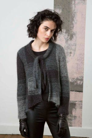 Strickset Jacke Lang Yarns MOHAIR LUXE / MERINO  LACE mit Anleitung in garnwelt-Box S