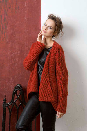Strickset Jacke Lang Yarns LUSSO mit Anleitung in garnwelt-Box S-M