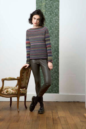 Strickset Pullover Lang Yarns NOVENA COLOR mit Anleitung in garnwelt-Box S