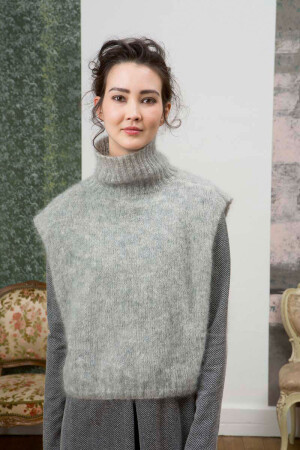 Strickset Weiter Rollkragenpullover Lang Yarns MOHAIR LUXE mit Anleitung in garnwelt-Box M
