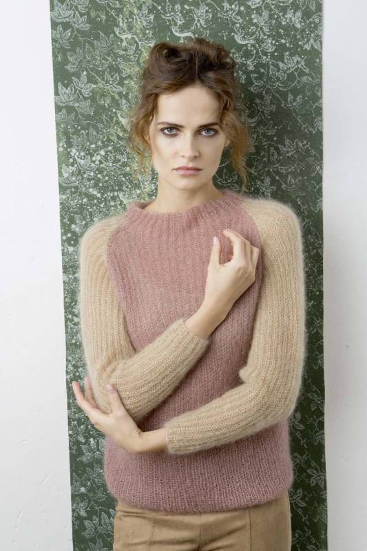 Knitting set Sweater MOHAIR LUXE with knitting instructions in garnwelt box in size S