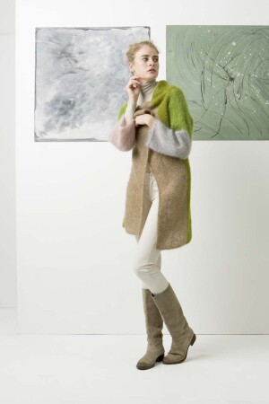 Strickset Jacke quergestrickt Lang Yarns MOHAIR LUXE mit Anleitung in garnwelt-Box L