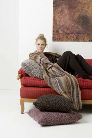 Strickset Kissen 40x60 Lang Yarns VIRGINIA FLAME mit Anleitung in garnwelt-Box 40 x 60 cm