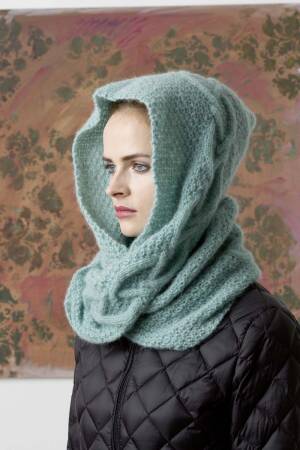 Strickset Kapuzenloop Lang Yarns MALOU LIGHT mit Anleitung in garnwelt-Box ca 30 x 170 cm