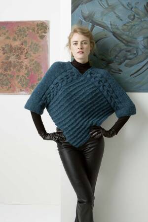 Strickset Poncho Lang Yarns ZERO / ALPACA SUPERLIGHT mit Anleitung in garnwelt-Box S