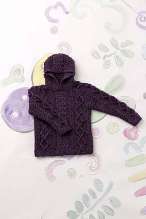Strickset Pullover mit Kapuze Lang Yarns MERINO  mit Anleitung in garnwelt-Box 86-92