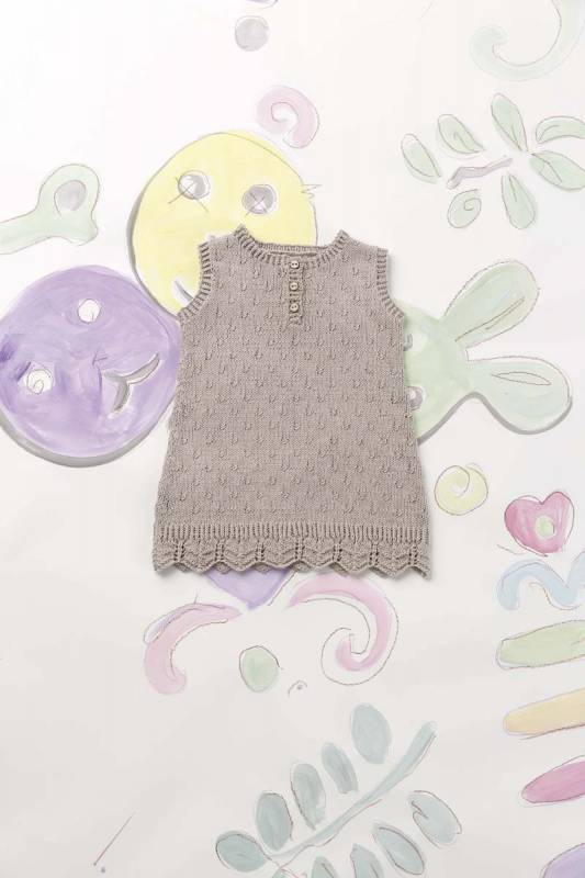 Knitting set Dress BABY COTTON with knitting instructions in garnwelt box in size 104