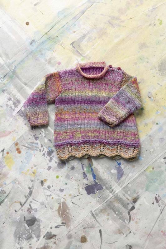Knitting set Sweater MILLE COLORI BABY with knitting instructions in garnwelt box