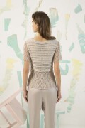 Knitting set Short-sleeved sweater  with knitting instructions in garnwelt box in size M