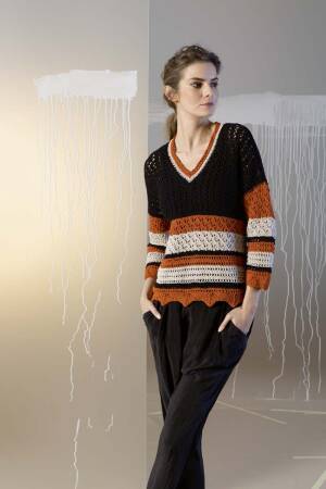 Strickset Pullover Lang Yarns QUATTRO mit Anleitung in garnwelt-Box S