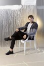 Knitting set Mens cardigan NORMA with knitting instructions in garnwelt box in size M