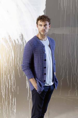 Strickset Herrenjacke Lang Yarns NORMA mit Anleitung in garnwelt-Box S