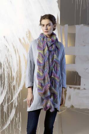 Strickset Schal Lang Yarns MILLE COLORI SUPERKID mit Anleitung in garnwelt-Box ca 25 x 200 cm
