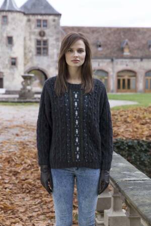 Strickset Legerer Pullover Lang Yarns LUSSO / MOHAIR LUXE mit Anleitung in garnwelt-Box S