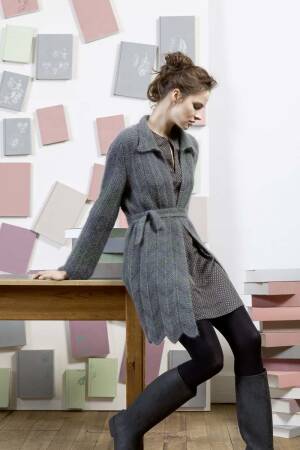 Strickset Lange Jacke Lang Yarns MERINO  LACE COLOR / MOHAIR LUXE mit Anleitung in garnwelt-Box S