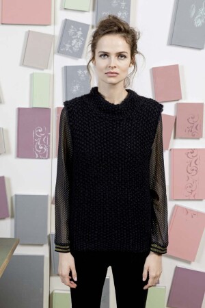 Strickset Ärmelloser Pullover Lang Yarns MALOU mit Anleitung in garnwelt-Box M