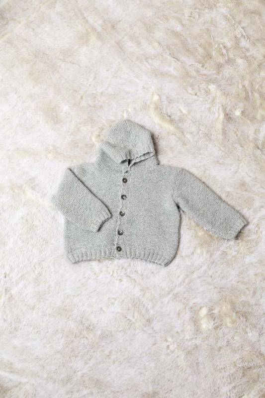 Knitting set Hoodie BABY ALPACA with knitting instructions in garnwelt box in size 80-86