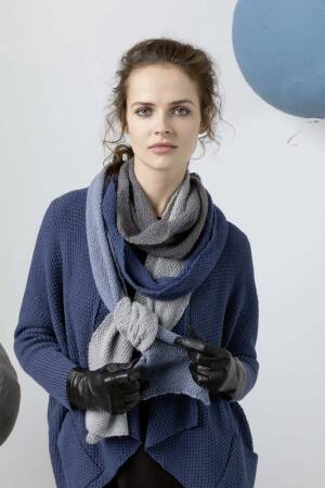 Strickset Schal Lang Yarns ROYAL ALPACA mit Anleitung in garnwelt-Box ca 23 x 145 cm