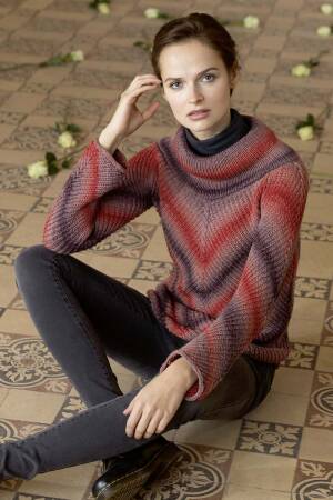 Strickset Pullover Lang Yarns MERINO  LACE COLOR mit Anleitung in garnwelt-Box S-M