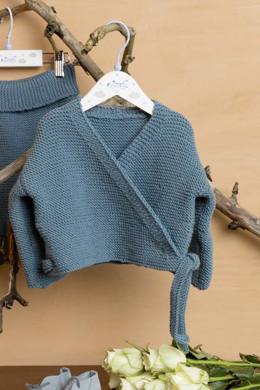 Knitting set Wrap jacket MERINO 120 with knitting instructions in garnwelt box