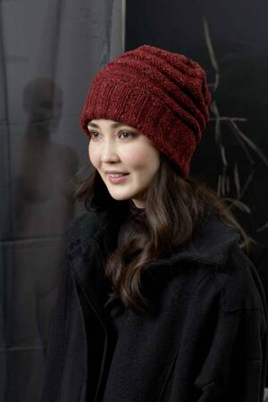 Strickset Mütze Lang Yarns YAK TWEED mit Anleitung in garnwelt-Box