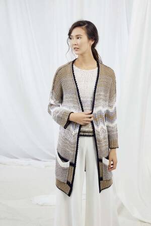 Strickset Jacke Lang Yarns LINO mit Anleitung in garnwelt-Box