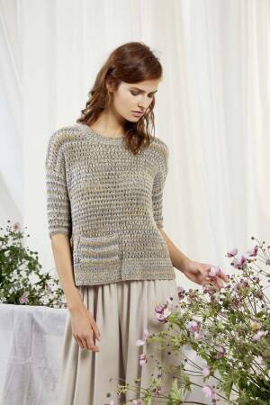 Strickset Pullover Lang Yarns LINDA mit Anleitung in garnwelt-Box S