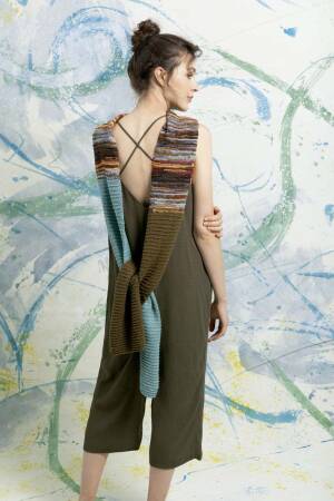 Strickset Schal Lang Yarns NORMA / FIORA mit Anleitung in garnwelt-Box ca 22x180 cm
