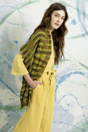 Strickset Stola Lang Yarns LINDA mit Anleitung in garnwelt-Box ca 60x160 cm