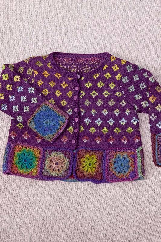Knitting set Cardigan with crocheted border MERINO 200 BEBE with knitting instructions in garnwelt box in size 92-98