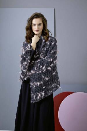 Strickset Tuch Lang Yarns DRAGO / LUSSO / MOHAIR LUXE mit Anleitung in garnwelt-Box