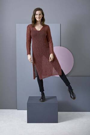 Strickset Kleid Lang Yarns MOHAIR LUXE / CANAPA mit Anleitung in garnwelt-Box