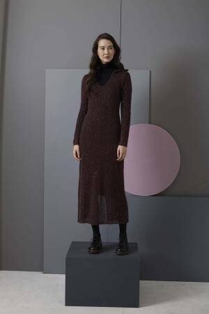 Strickset Kleid Lang Yarns MOHAIR LUXE PAILLETTES / CANAPA mit Anleitung in garnwelt-Box S