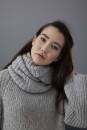 Knitting set Sweater with cowl  with knitting instructions in garnwelt box in size S-M
