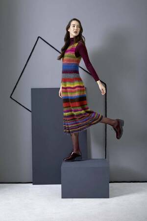 Strickset Kleid Lang Yarns MOHAIR LUXE mit Anleitung in garnwelt-Box S