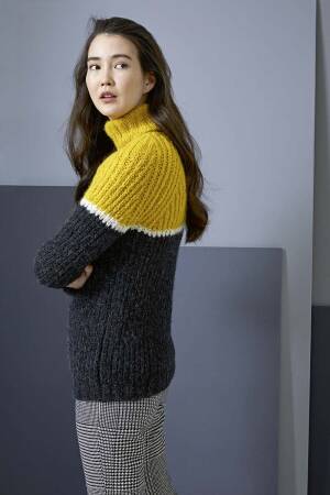 Strickset Raglanpullover Lang Yarns LUNA mit Anleitung in garnwelt-Box S